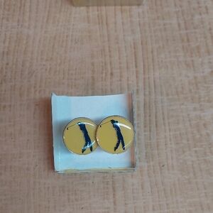 Yellow Golf Cufflinks